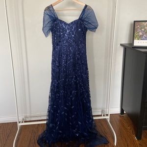 Azazie Navy Lace Dress